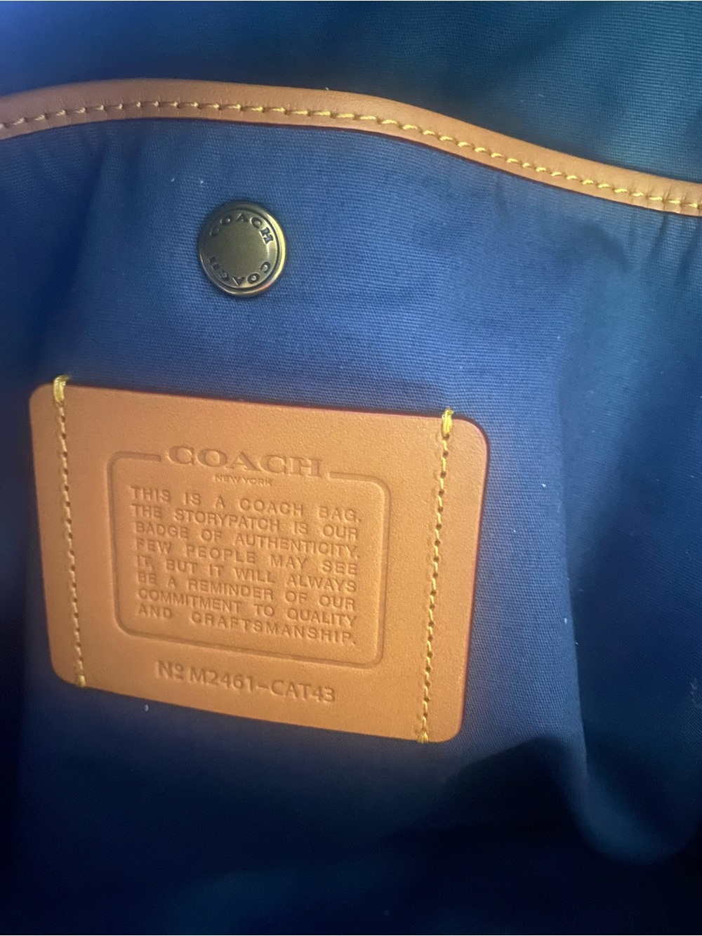 Coach Light Denim Blue Logo Backpack with Gold Accents - Picture 6 of 8